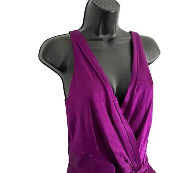 Temperley London 100% Silk Midi Sheath Dress‎ Purple 6 Formal Classic Designer - Picture 3 of 10